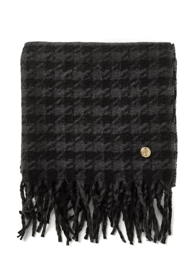 Holland Cooper HC Chelsea Scarf Grey Houndstooth Women Scarves
