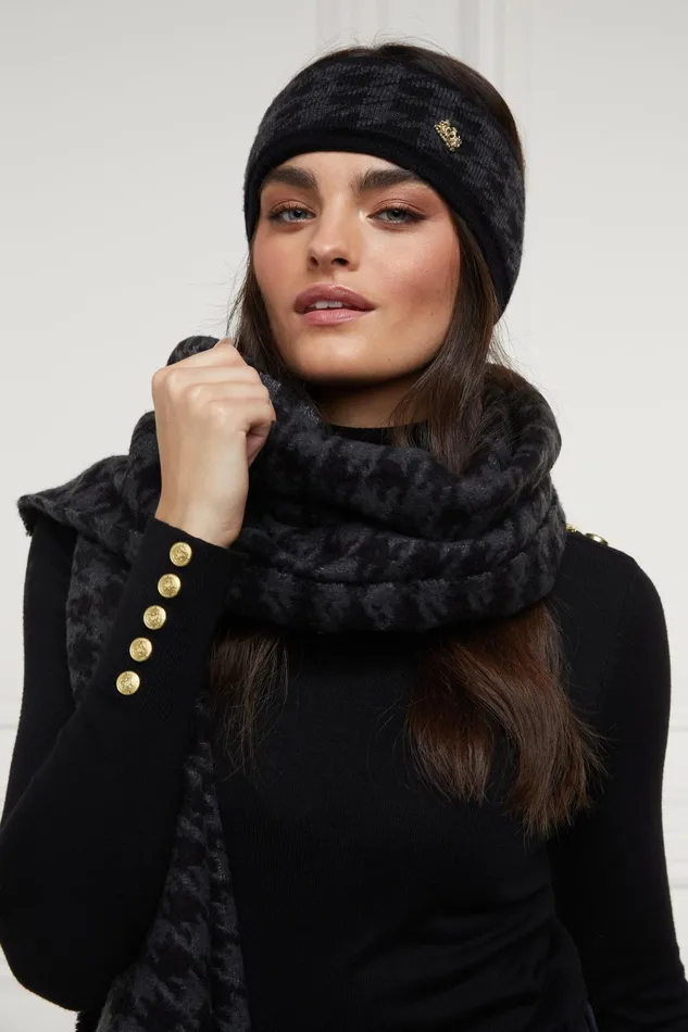 Holland Cooper Heritage Headband Grey Houndstooth Women Hats and Headbands Holland Cooper Heritage Headband Grey Houndstooth Women Hats and Headbands
