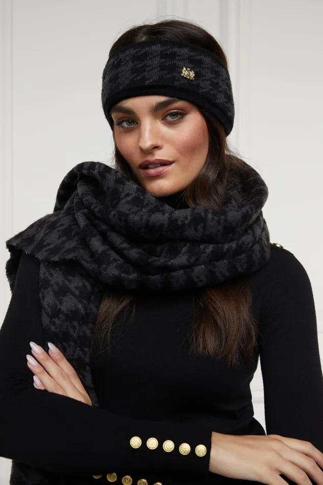 Holland Cooper Heritage Headband Grey Houndstooth Women Hats and Headbands Holland Cooper Heritage Headband Grey Houndstooth Women Hats and Headbands