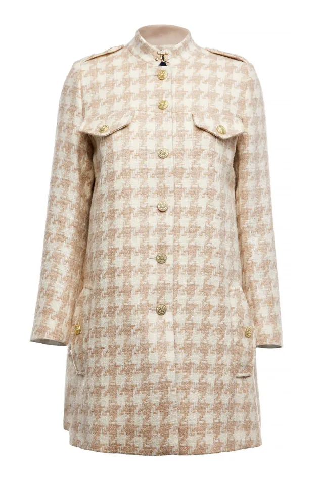 Holland Cooper Highbury Cape Coat Camel Houndstooth Women Capes