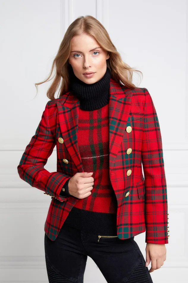 Holland Cooper Knightsbridge Blazer Red Tartan Women Tailoring