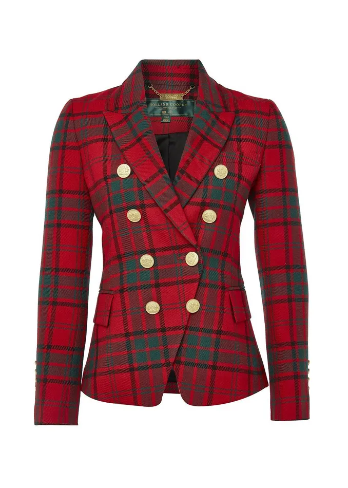 Holland Cooper Knightsbridge Blazer Red Tartan Women Tailoring