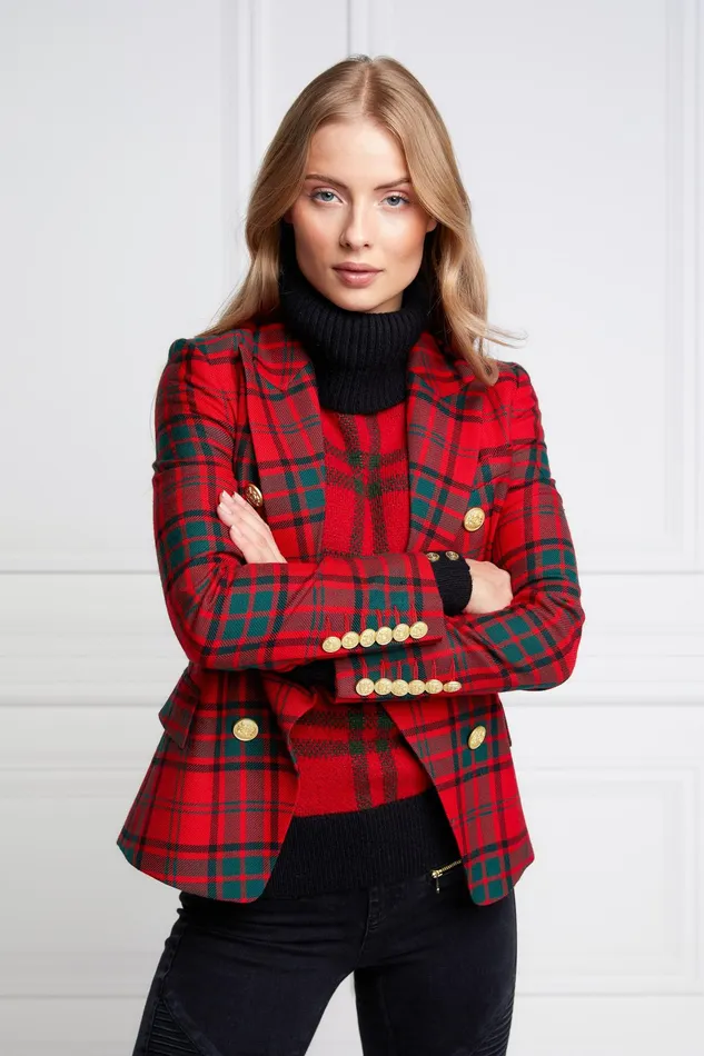 Holland Cooper Knightsbridge Blazer Red Tartan Women Tailoring