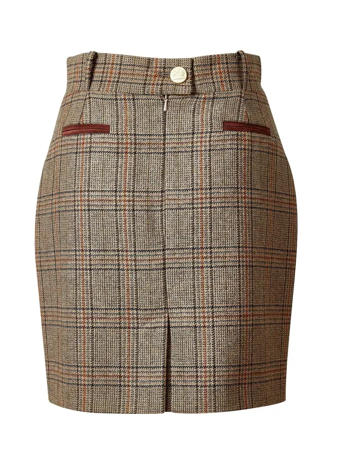 Holland Cooper Knightsbridge Skirt Bourbon Tweed Women Tailoring Holland Cooper Knightsbridge Skirt Bourbon Tweed Women Tailoring