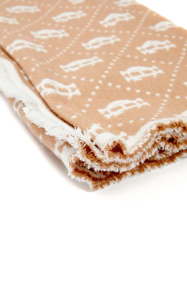 Holland Cooper Lightweight Monogram Scarf Camel Cream Women Blanket Holland Cooper Lightweight Monogram Scarf Camel Cream Women Blanket