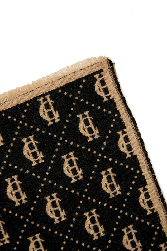 Holland Cooper Lightweight Monogram Scarf Tan Black Women Scarves Holland Cooper Lightweight Monogram Scarf Tan Black Women Scarves