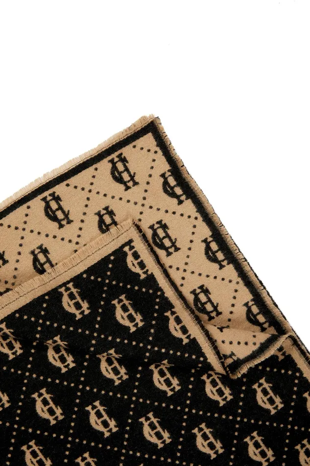 Holland Cooper Lightweight Monogram Scarf Tan Black Women Scarves Holland Cooper Lightweight Monogram Scarf Tan Black Women Scarves