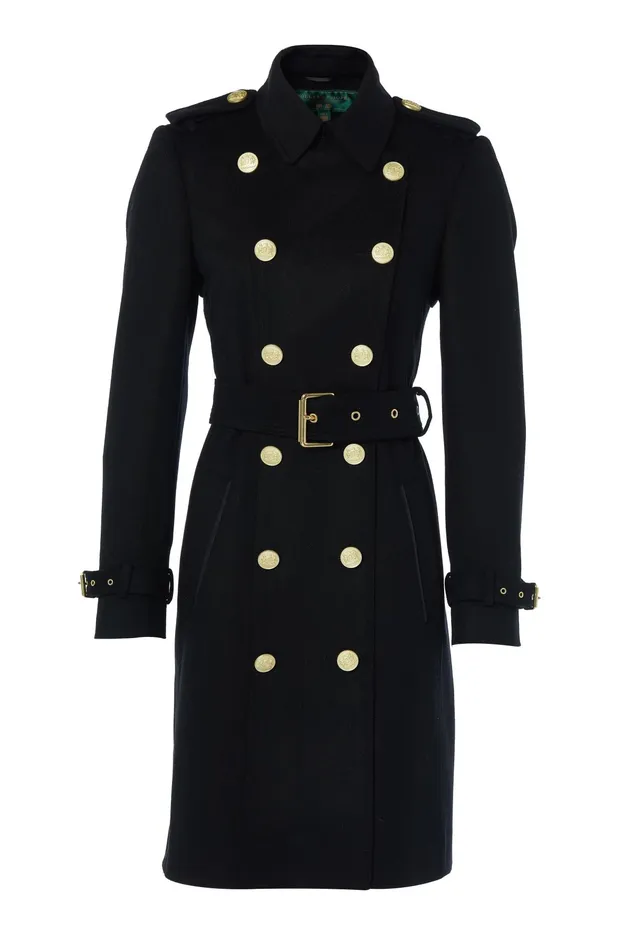 Holland Cooper Marlborough Trench Coat Soft Black Women Tailoring