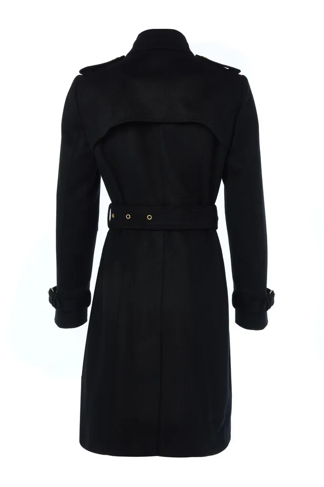 Holland Cooper Marlborough Trench Coat Soft Black Women Tailoring