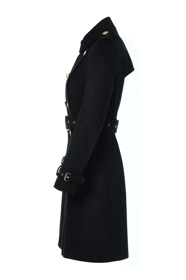 Holland Cooper Marlborough Trench Coat Soft Black Women Tailoring