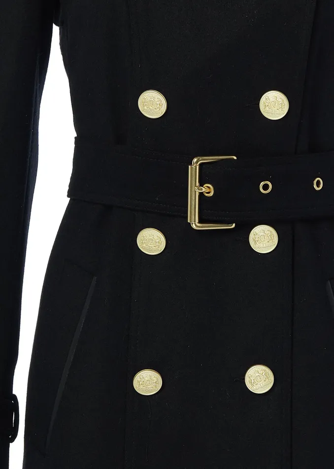 Holland Cooper Marlborough Trench Coat Soft Black Women Tailoring