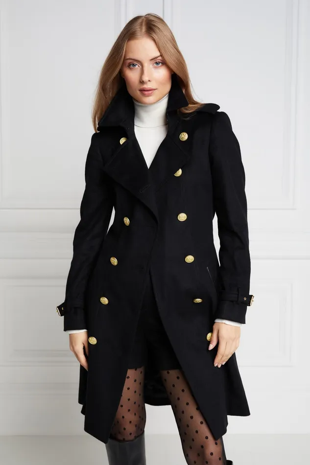 Holland Cooper Marlborough Trench Coat Soft Black Women Tailoring