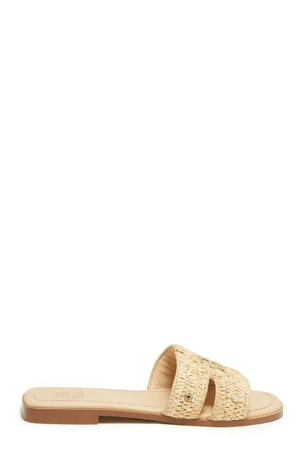 Holland Cooper Monogram Slides Natural Straw Women Sandals and Slides Holland Cooper Monogram Slides Natural Straw Women Sandals and Slides