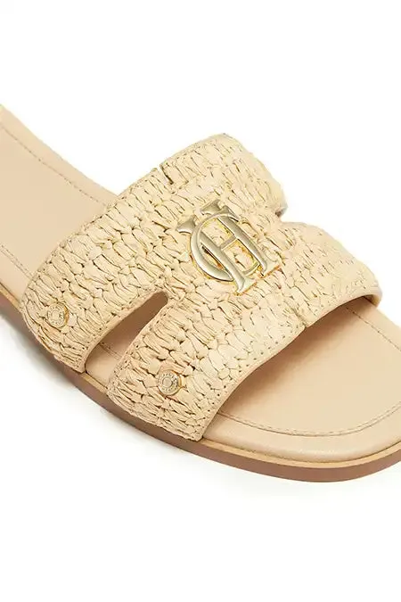 Holland Cooper Monogram Slides Natural Straw Women Sandals and Slides Holland Cooper Monogram Slides Natural Straw Women Sandals and Slides