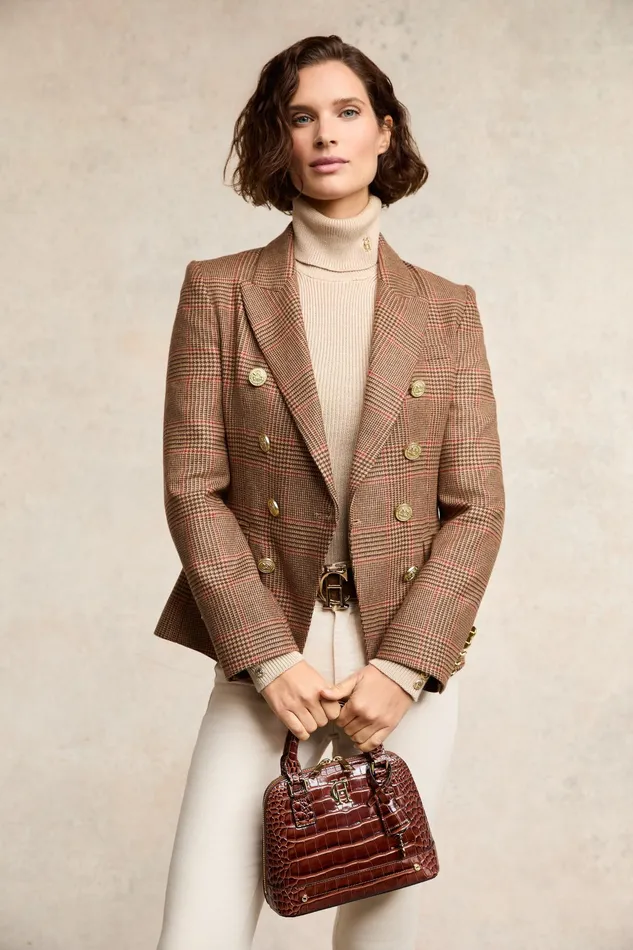 Holland Cooper Painswick Roll Neck Biscuit Women Knitwear Holland Cooper Painswick Roll Neck Biscuit Women Knitwear