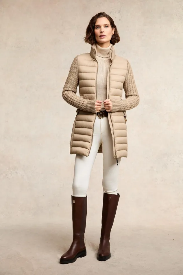 Holland Cooper Painswick Roll Neck Biscuit Women Knitwear Holland Cooper Painswick Roll Neck Biscuit Women Knitwear