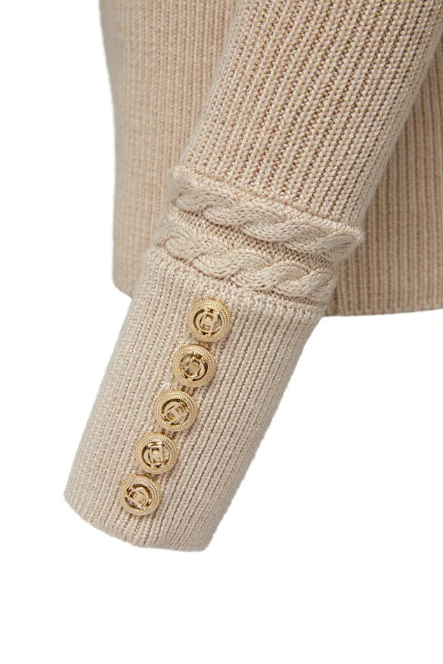 Holland Cooper Painswick Roll Neck Biscuit Women Knitwear Holland Cooper Painswick Roll Neck Biscuit Women Knitwear