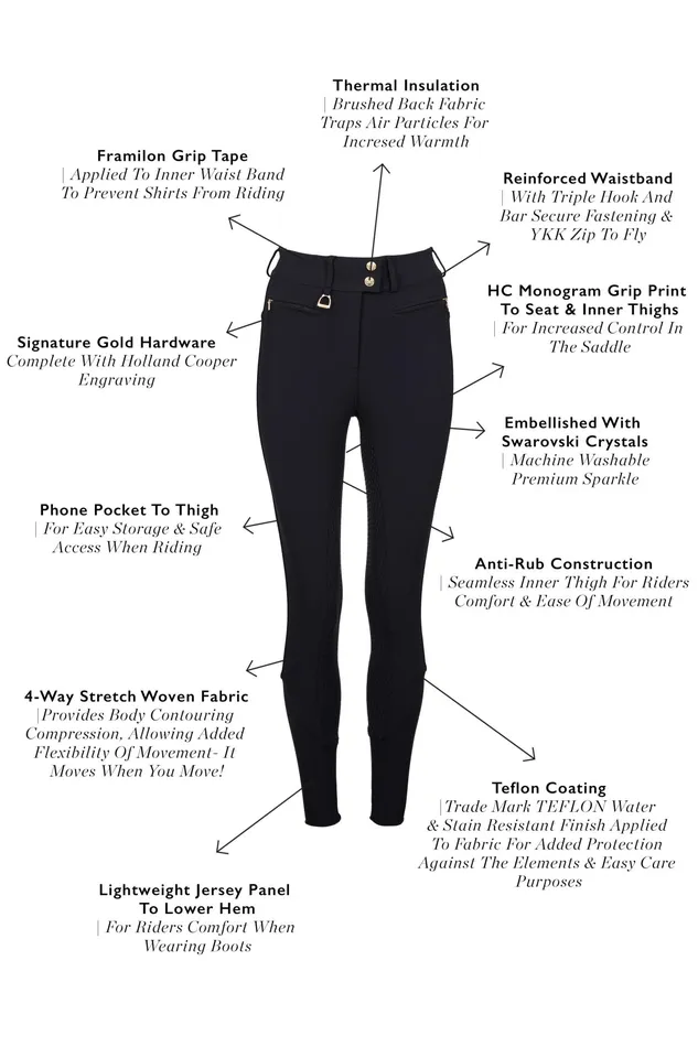 Holland Cooper Premium Mid Rise Breeches Black Women Breeches Holland Cooper Premium Mid Rise Breeches Black Women Breeches