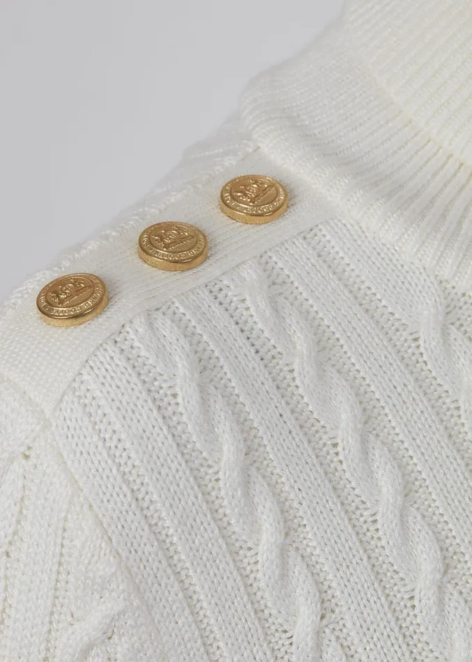 Holland Cooper Seattle Roll Neck Cable Knit Winter White Women Knitwear Holland Cooper Seattle Roll Neck Cable Knit Winter White Women Knitwear