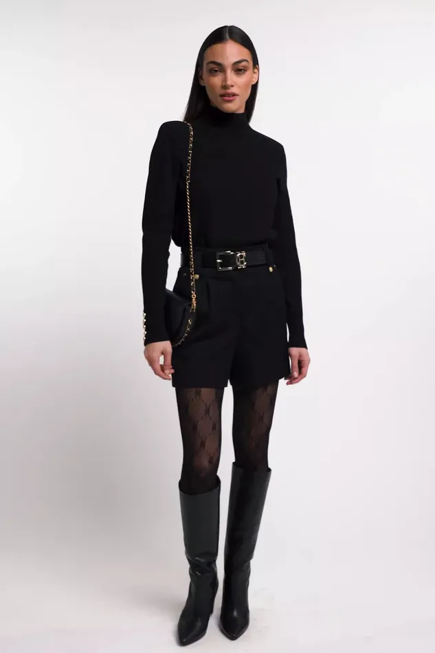 Holland Cooper Tara High Neck Knit Black Women Knitwear Holland Cooper Tara High Neck Knit Black Women Knitwear
