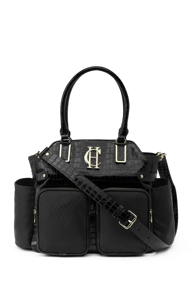Holland Cooper Thames Changing Bag Black Monogram Women Baby Changing Bags