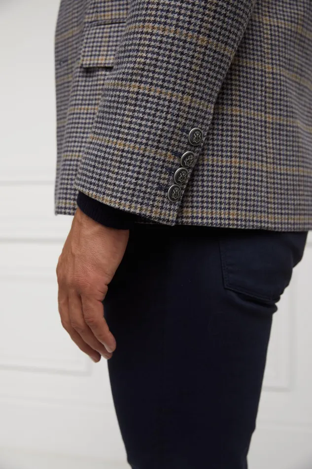 Holland Cooper The Single Breasted Blazer Prince Of Wales Navy Men Blazers Holland Cooper The Single Breasted Blazer Prince Of Wales Navy Men Blazers