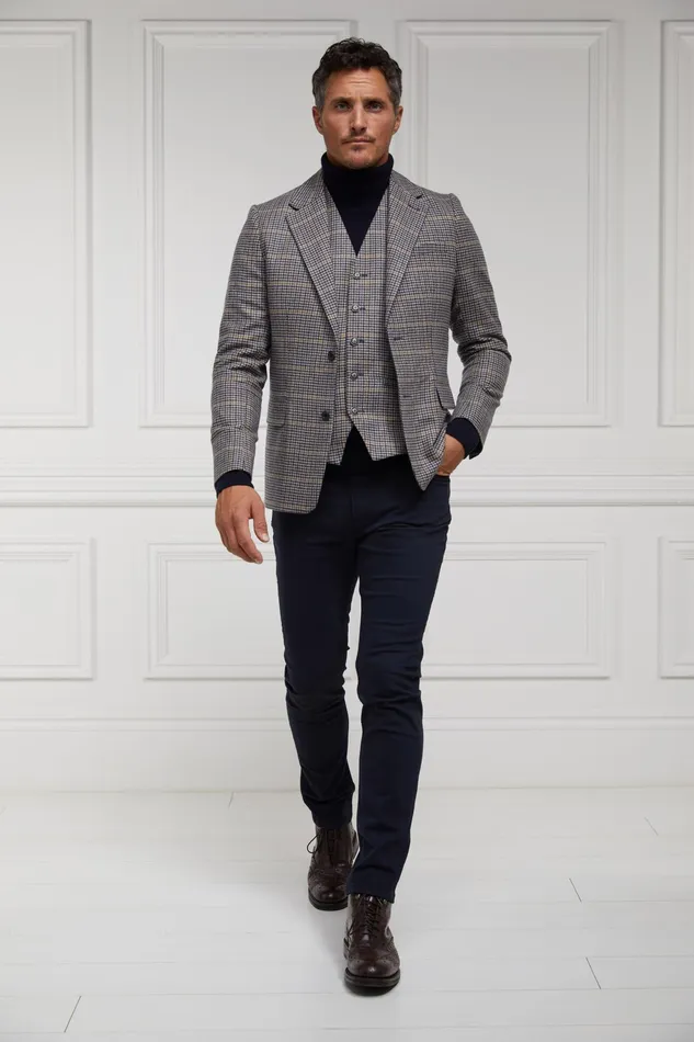 Holland Cooper The Single Breasted Blazer Prince Of Wales Navy Men Blazers Holland Cooper The Single Breasted Blazer Prince Of Wales Navy Men Blazers