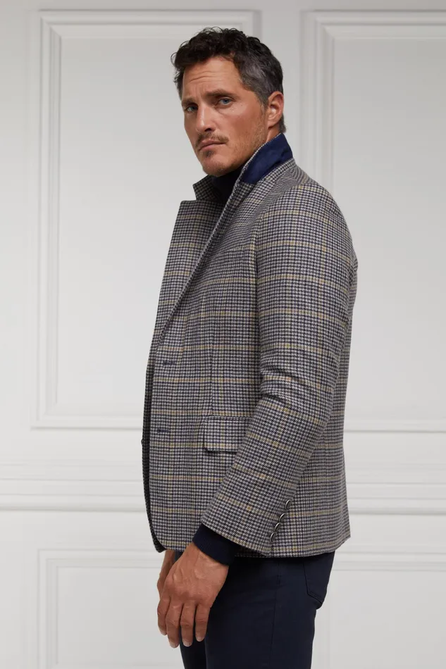 Holland Cooper The Single Breasted Blazer Prince Of Wales Navy Men Blazers Holland Cooper The Single Breasted Blazer Prince Of Wales Navy Men Blazers