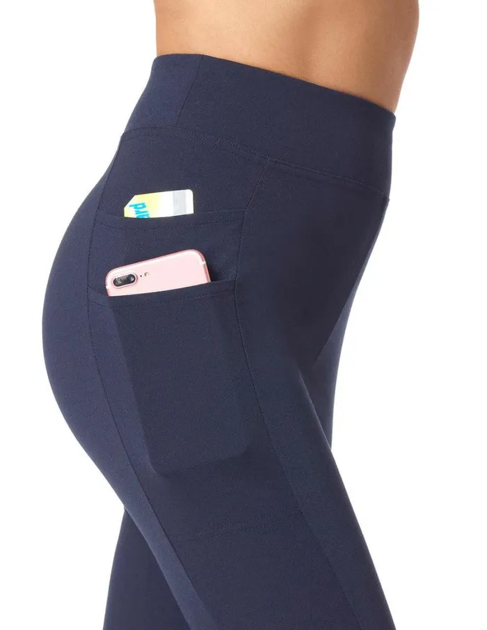 Hue 4 Pocket Ponte Journey Legging Navy Women Ponte