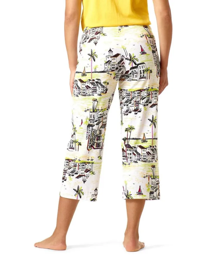 Hue Beach Town Bliss PJ Capri White Women Plus Size