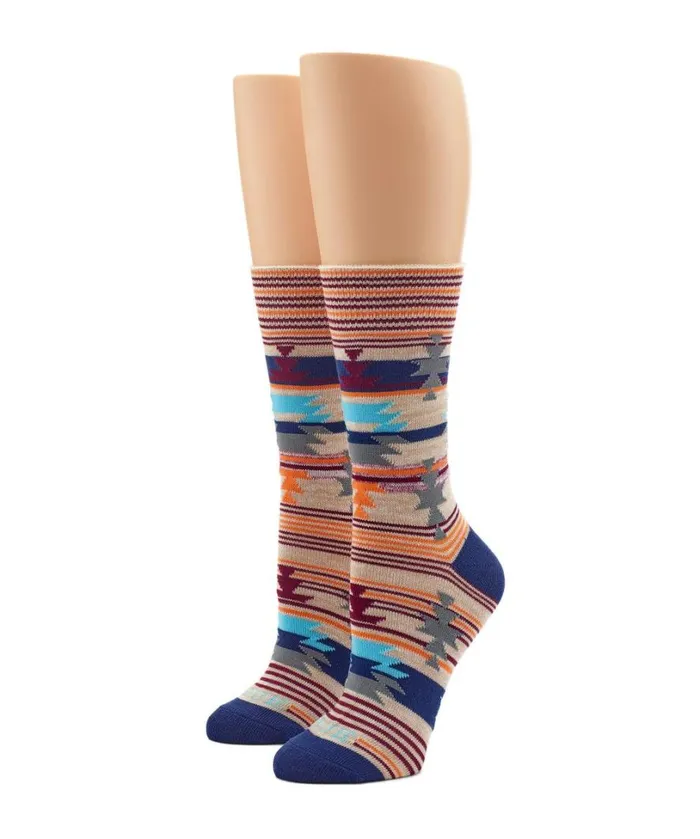 Hue Boho Boot Sock Navy Women Boot Socks