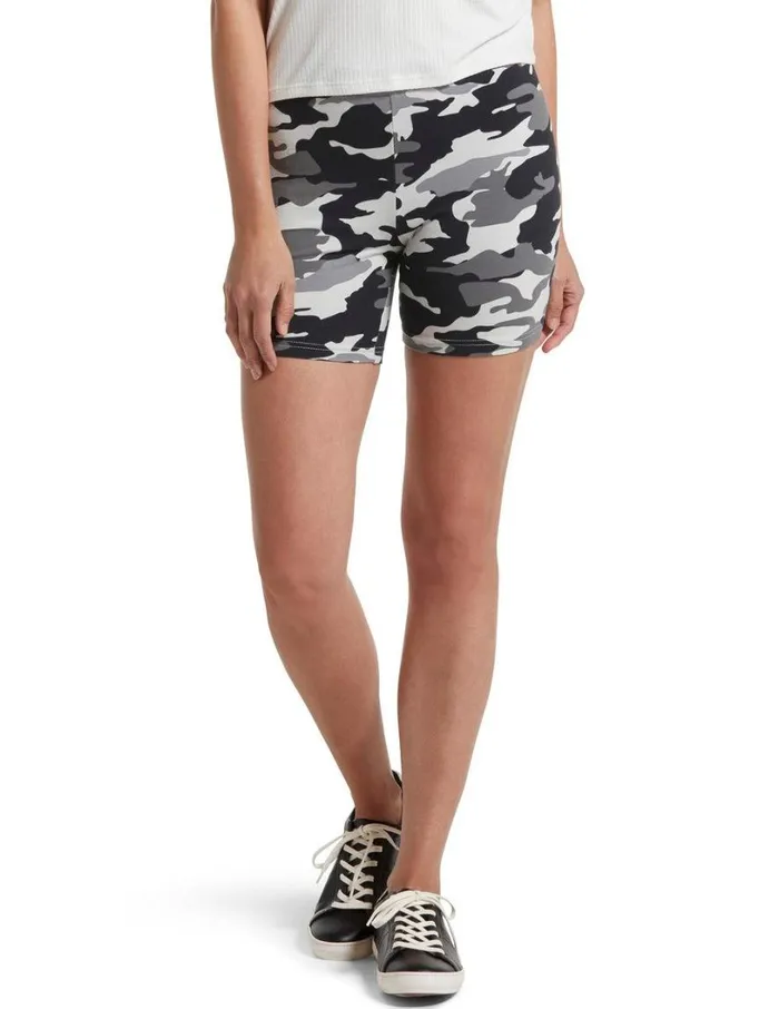 Hue Camo Cotton High Waist Bike Short Black Women Shorts and Skirts