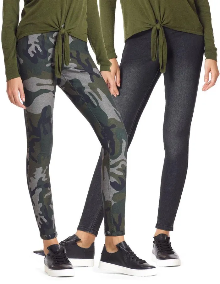 Hue Camo Reversible Denim High Rise Leggings Camo Women Skinny