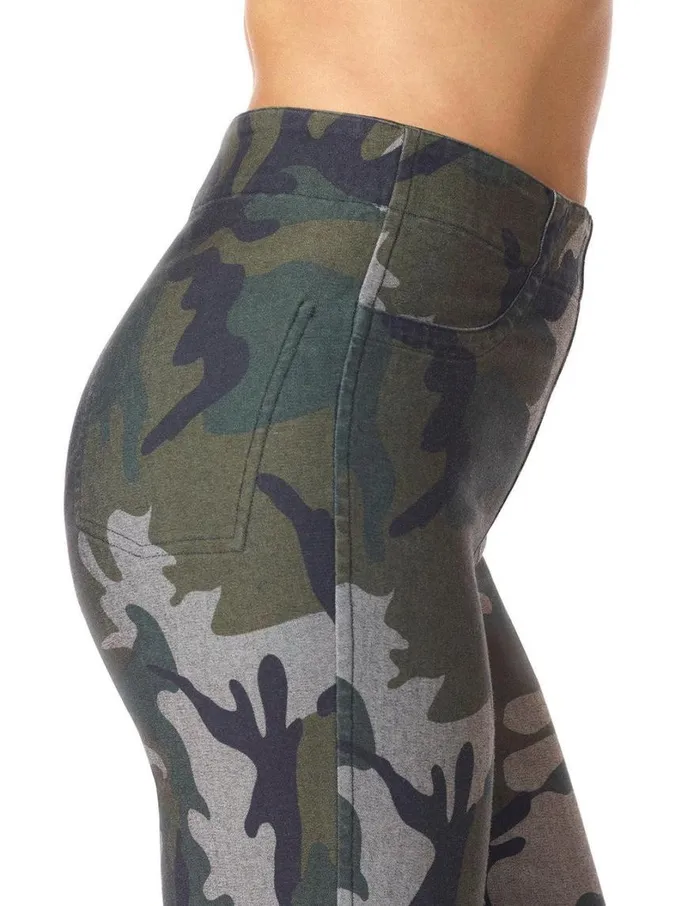 Hue Camo Reversible Denim High Rise Leggings Camo Women Skinny