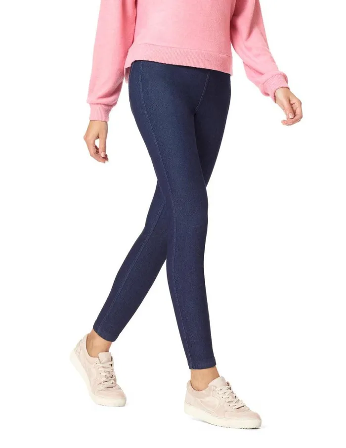 Hue Floral Reversible Denim High Rise Leggings Floral Women Skinny