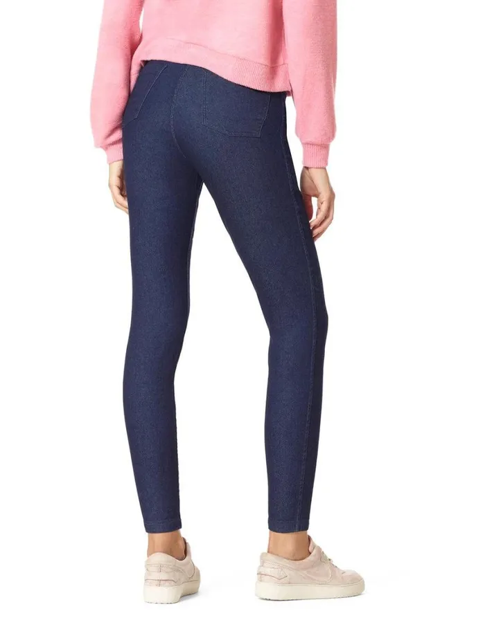 Hue Floral Reversible Denim High Rise Leggings Floral Women Skinny