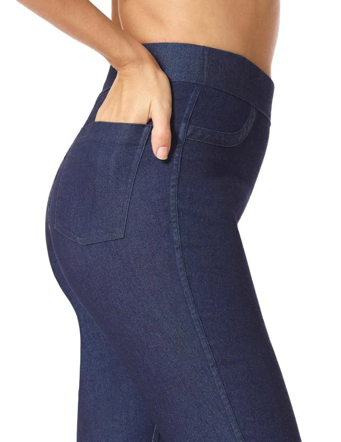 Hue Floral Reversible Denim High Rise Leggings Floral Women Skinny