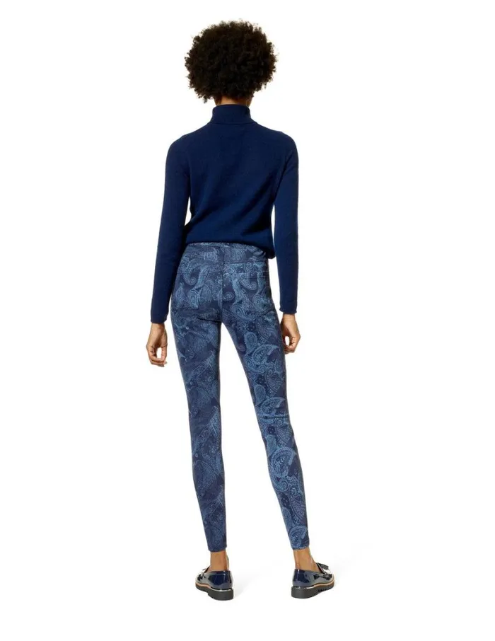 Hue Indigo Paisley Denim Legging Midnight Rinse Women Denim