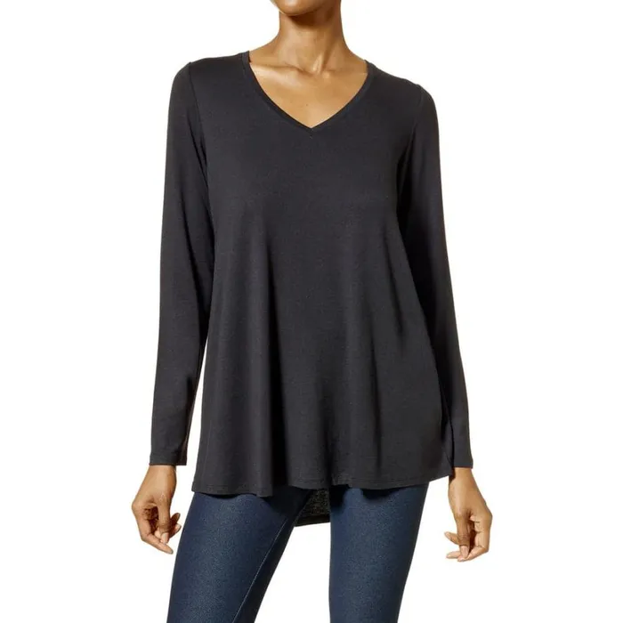 Hue Long Sleeve Legging Tee Black Women TShirts