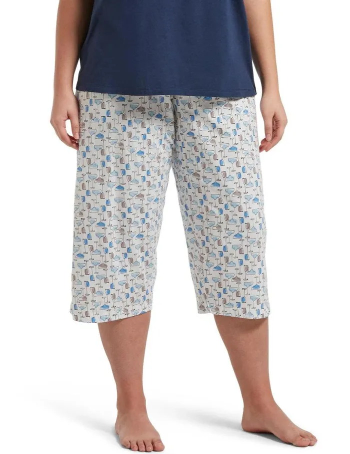 Hue SleepWell Icy Margarita Capri White Women Plus Size