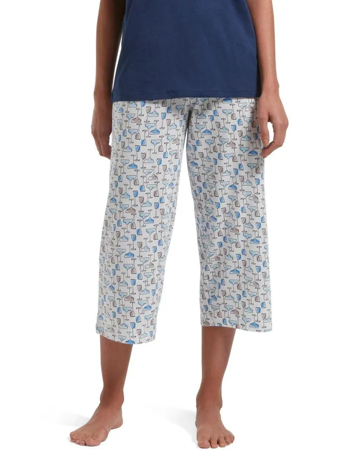 Hue SleepWell Icy Margarita Capri White Women Plus Size