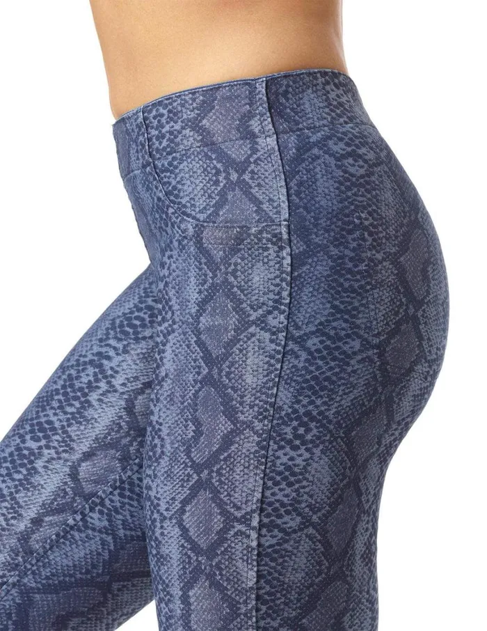 Hue Snake Reversible Denim High Rise Leggings Snake Women Skinny