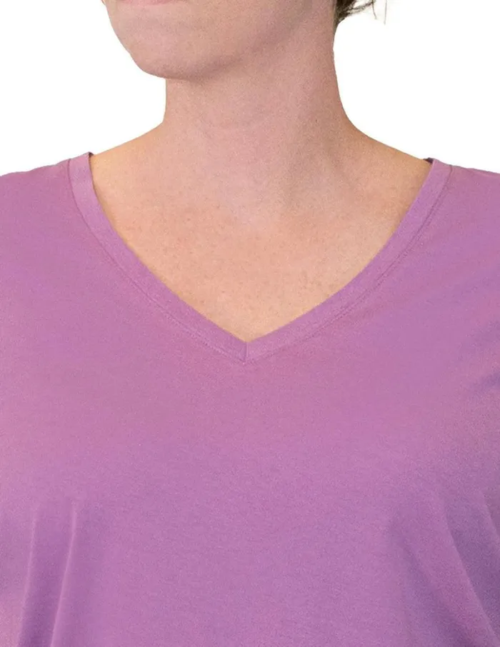 Hue Solid Short Sleeve VNeck PJ Tee Dusty Lavender Women Plus Size