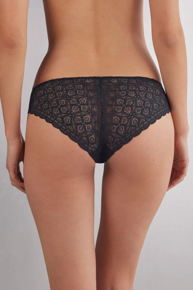 Intimissimi Bikini Panties Women Low Rise Lace Panties Black 019 8211 Black