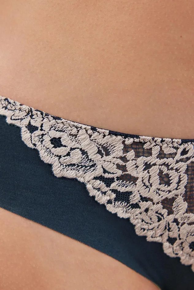 Intimissimi Bikini Panties Women Pretty Flowers Seamless Cotton Panties Blue 347i 8211 Deep Bluevanilla