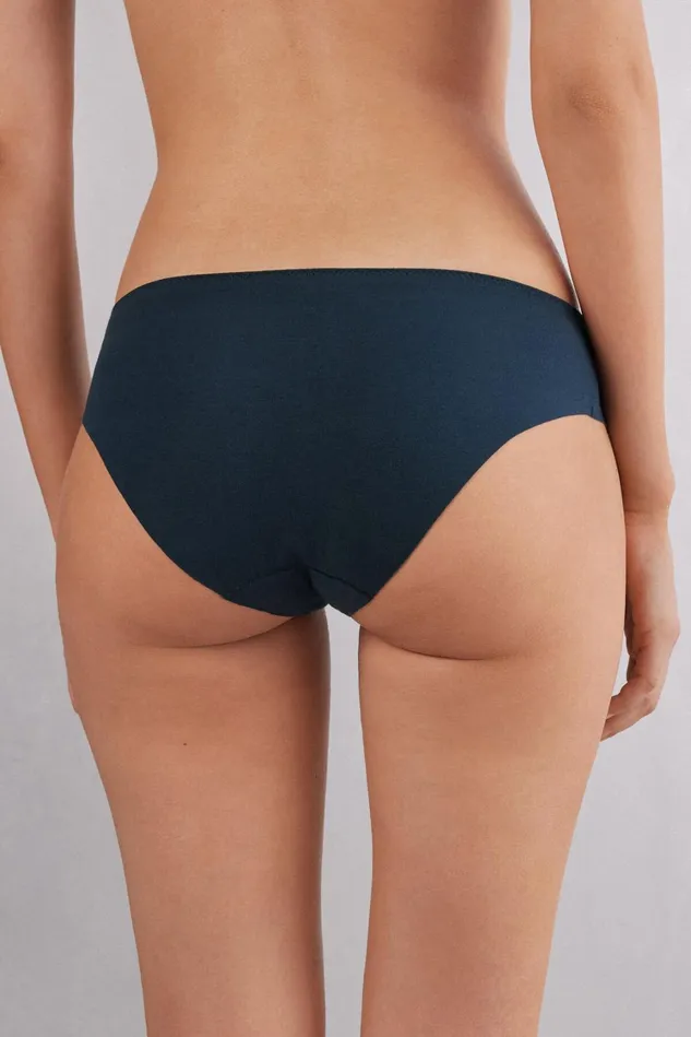 Intimissimi Bikini Panties Women Pretty Flowers Seamless Cotton Panties Blue 347i 8211 Deep Bluevanilla