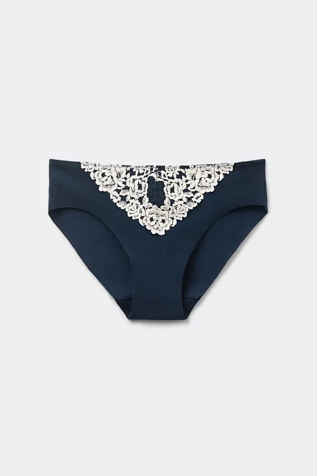 Intimissimi Bikini Panties Women Pretty Flowers Seamless Cotton Panties Blue 347i 8211 Deep Bluevanilla