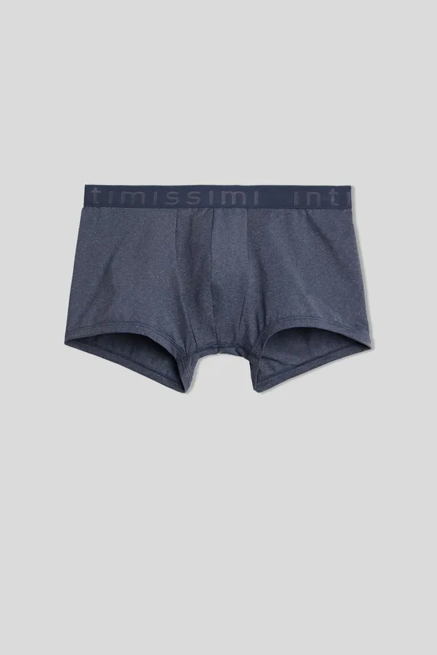 Intimissimi Boxers Men Microfiber Logo Boxer Shorts Blue 5210 8211 Denim Blue Blend
