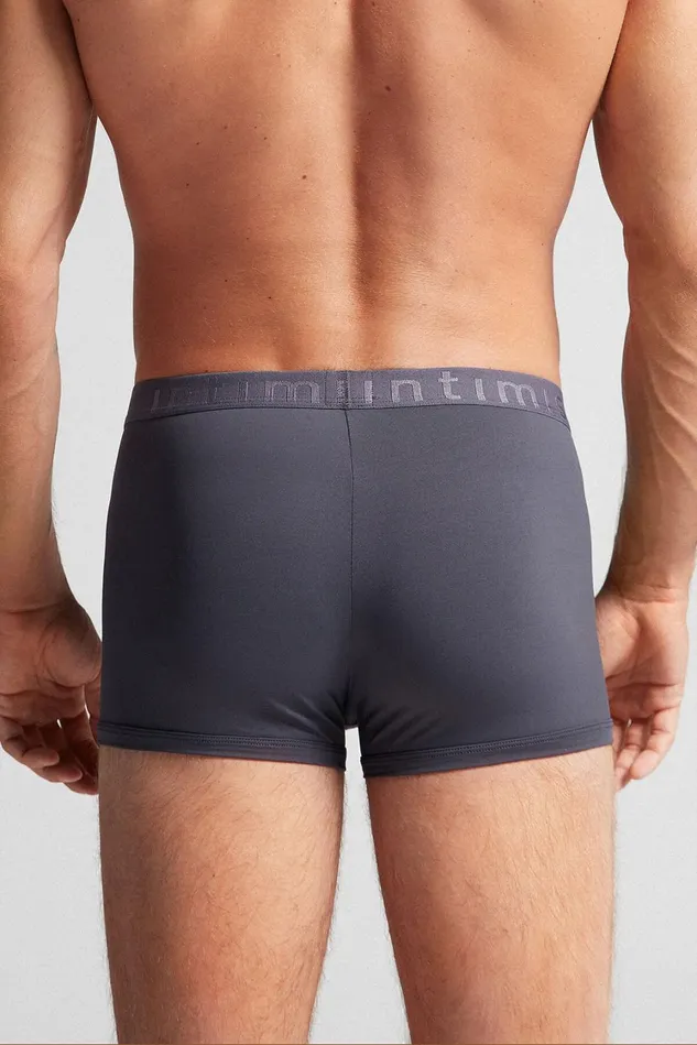 Intimissimi Boxers Men Microfiber Logo Boxer Shorts Grey 9963 8211 Soot Grey
