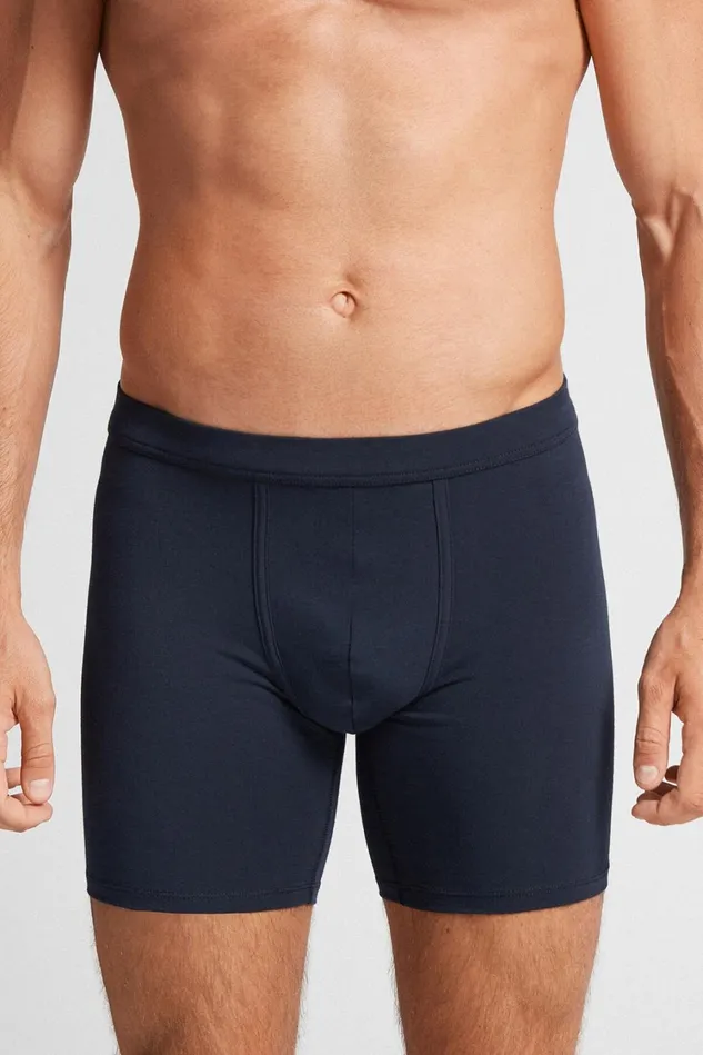 Intimissimi Boxers Men Superior Cotton Long Boxers Blue 800 8211 Blu Notte